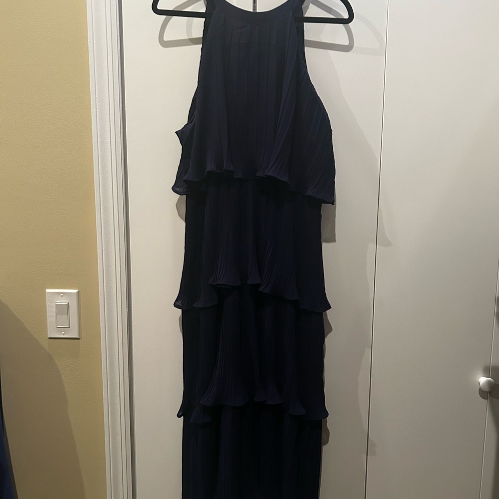 Chic Navy Layered Midi Dress